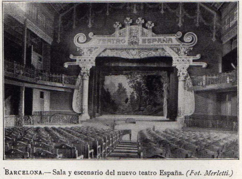 Teatre Espanya, 1909. Autor: Merletti