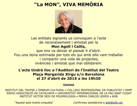Invitació Homenatge Mon Agell