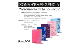 Presentació de la col·lecció Zona d'emergència